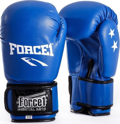 Force1 F-1000 Boxhandschuhe aus Kunstleder Blau