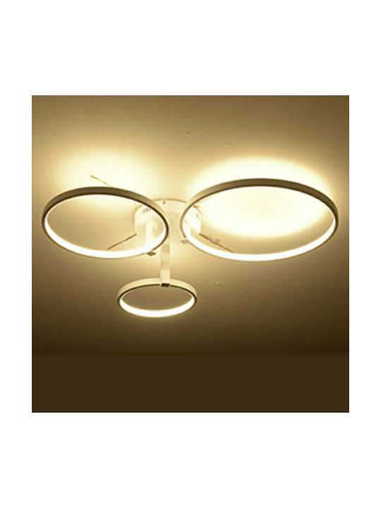 Atman Sevilla Μοντέρνα Μεταλλική Πλαφονιέρα Οροφής με Ενσωματωμένο LED σε Λευκό χρώμα 45cm