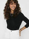 Women's Blouse with 3/4 Sleeve & Boat Neckline Black