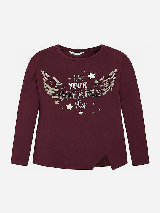 Mayoral Kids Blouse Long Sleeve Burgundy