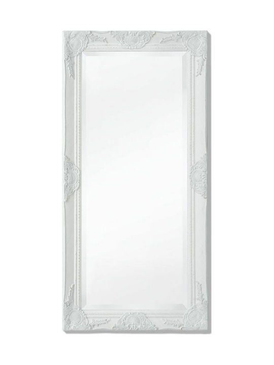 vidaXL Καθρέπτης Τοίχου με Λευκό Ξύλινο Πλαίσιο 100x50cm