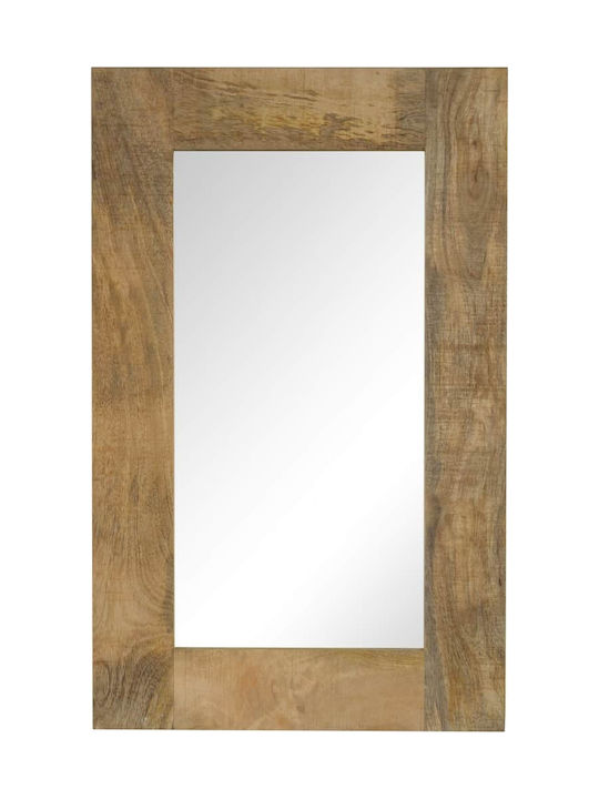 vidaXL Wall Mirror with Brown Wooden Frame 80x50cm 1pcs