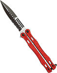 Martinez Albainox BT Butterfly Knife Red with Blade made of Stainless Steel