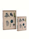 SP Souliotis Wooden Book Decorative Boxes Set Leaves 2pcs