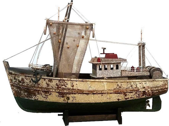 Коледен Кораб Рибарска Лодка Дървено 45x32см