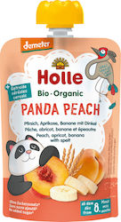 Holle Fruit Cream Panda Peach Ροδάκινο, Βερίκοκο, Μπανάνα & Ντίνκελ Gluten-Free for 8m+ 100gr