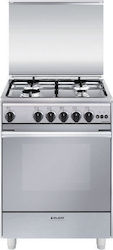 Glem-Gas Pe gaz Independent cu Plite pe Gaz Inox U654VI