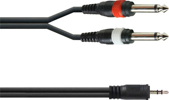 Audio Master Cable 2x 6.3mm male - 3.5mm male 1.5m (TLC172-2/1.5M)