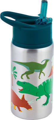 Stephen Joseph Kids Stainless Steel Water Bottle with Straw Multicolour 532ml