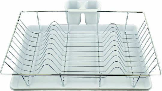 Sidirela Scurgător de vase Din Metal în Culoarea Alb 46x31x10cm