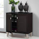 FP-01 Wooden Shoe Organizer with 4 Shelves Wenge 75x36.8x74.5cm