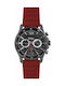 Lee Cooper Watch Chronograph Battery with Red Rubber Strap LC06844.658