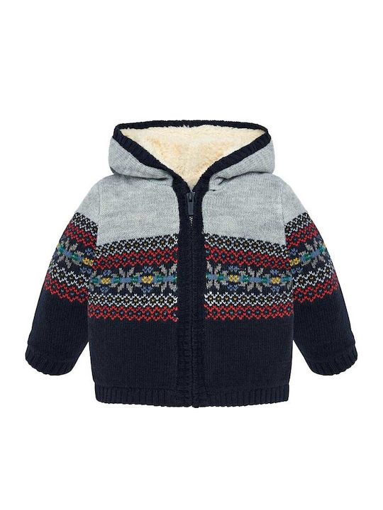 Kinderstrickjacke Gestrickt mit Kapuze Mehrfarbig