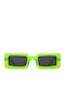 De-Sunglasses Neon Sonnenbrillen mit Grün Rahmen und Gray Linse