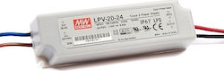 LPV-20-24 Sursă de alimentare LED Rezistent la apă IP67 Putere 20W cu tensiune de ieșire 24V Mean Well