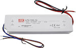 LPV-100-12 Τροφοδοτικό LED Στεγανό IP67 Ισχύος 100W με Τάση Εξόδου 12V Mean Well