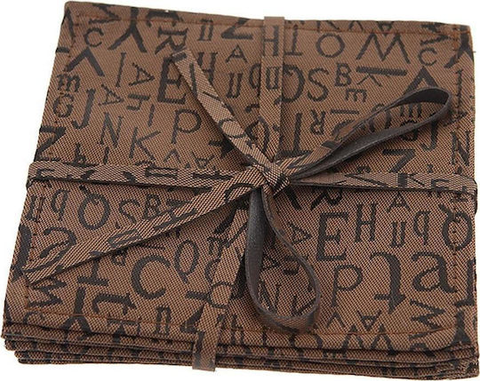 Espiel Σουβέρ Υφασμάτινο Καφέ 10x10cm 24τμχ