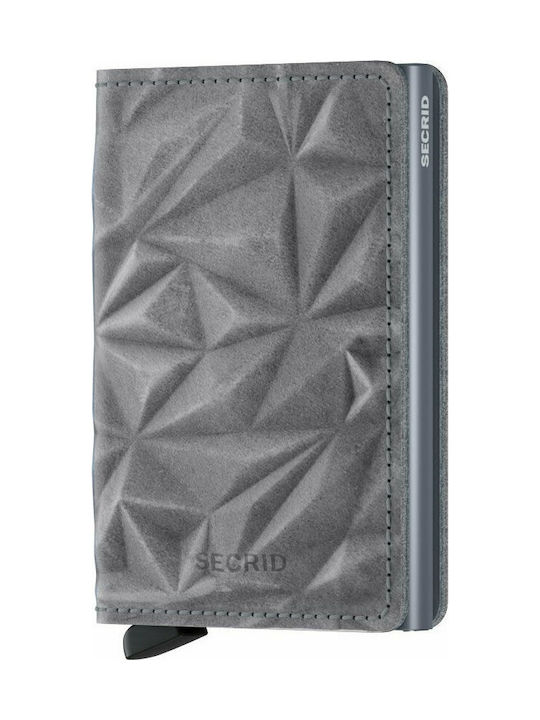 Secrid Slimwallet Prism Men's Leather Card Wallet with RFID και Slide Mechanism Gray