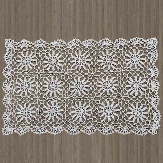 Inart Σουπλά Υφασμάτινο Λευκό 45x30cm