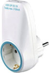 Geyer Single Socket with Surge Protection White