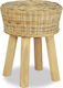 Garden Stool Outdoor Rattan Brown 35x35x45cm