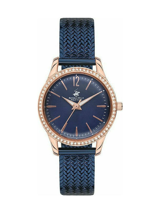 Beverly Hills Polo Club Watch with Blue Rubber Strap BH2101-04