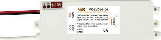 VK Lighting Dimmable LED Power Supply IP54 Power 100W with Output Voltage 24V