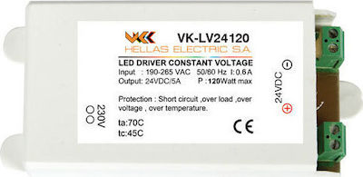 VK/LV120-24 LED захранване IP20 Мощност 120W с Изходно напрежение 24V VK Lighting