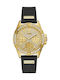 Guess Lady Frontier Women's Watch Chronograph with Black Leather Strap