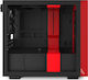 NZXT H210i Gaming Mini Tower Computer Case with Window Panel and RGB Lighting Red