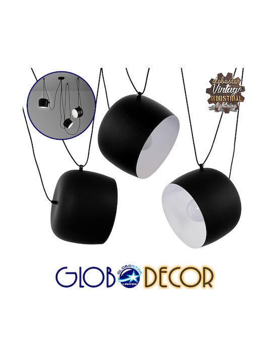 GloboStar Lacrima Pendant Light Black Bell with Socket E27 25x22cm