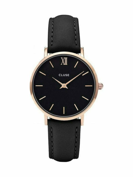 Cluse Damen Uhr mit Schwarz Lederarmband CW0101203013 Skroutz