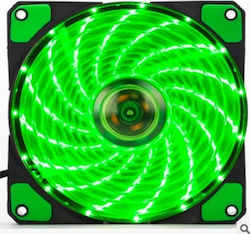 Haitronic HS0066 Ventilator Carcasă 120mm cu Iluminare Verde și Conexiune 3-Pin / 4-Pin PWM 1buc Verde