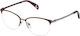 Tous Metal Eyeglass Frame Burgundy VTO350 0R50