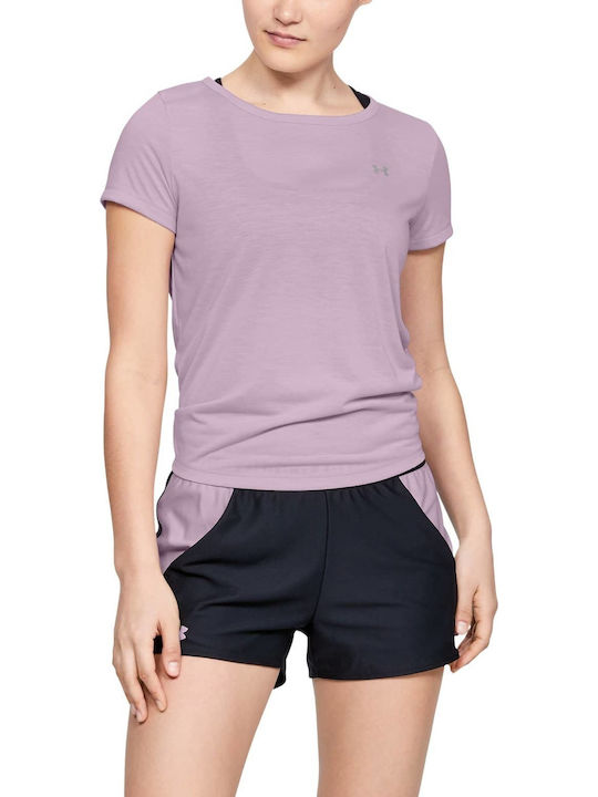 Under Armour Whisperlight Women's Athletic T-shirt with Sheer Lilacc