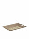 Inart Holz Rechteckig Serviertablett mit Griffen in Beige Farbe 24x16x3cm 3-70-104-0762 1Stück