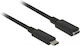 DeLock Cablu Video USB 3.1 USB-C Masculin - USB-C Feminin 60W PD Negru 2m 85542