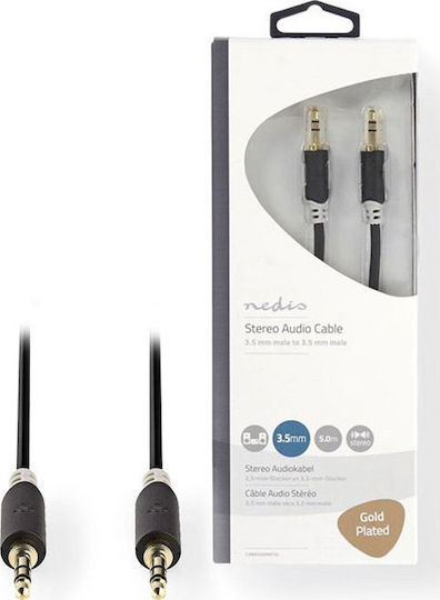 Nedis 3,5mm Klinkenkabel 3,5mm Stecker - 3,5mm Stecker Schwarz 10m mit Vergoldeten Anschlüssen CABW22000AT100