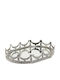 Inart Διακοσμητικός Δίσκος Metallisch Tablett/Spiegel vernickelt 29x20x7 Oval mit Spiegel 29x20x5cm 1Stück