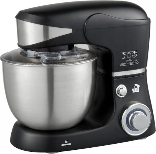 Küchenmaschine 1600W mit Rostfreiem Schüssel 5,5l Schwarze