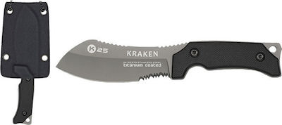 K25 Knife Black with Blade made of Stainless Steel in Sheath