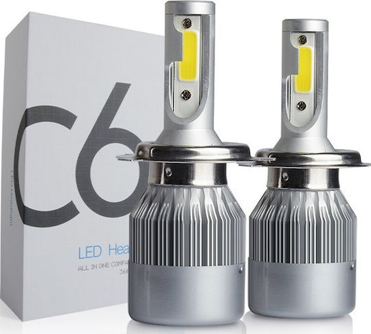 Roc Лампи Автомобила & Мотоциклета H4 LED 6000К Хладно бяло 9-30V 36W 2бр