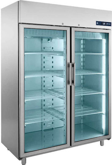 Bambas Frost UBF 137 Професионален Камера Дисплей Фризер 1232л и 850W Inox с 2 Врати П137 x Ш82 x В207см