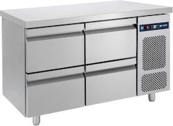 Bambas Frost Edelstahl Kühltisch 344Es mit 4 Schubladen und Kühlaggregat 0/+10°C L124xB70xH85cm PGC 124S Bambas Frost Edelstahl Kühltisch 344Es mit 4 Schubladen und Kühlaggregat 0/+10°C L124xB70xH85cm PGC 124S