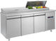 Bambas Frost Frigider Inoxidabil de Banc Salată 532lt cu 3 Uși și Unitate de Răcire 0/+10°C L185xl70xH85cm PIMG 185