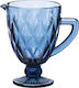 Cryspo Trio Kare Glass Jug Blue 1200ml