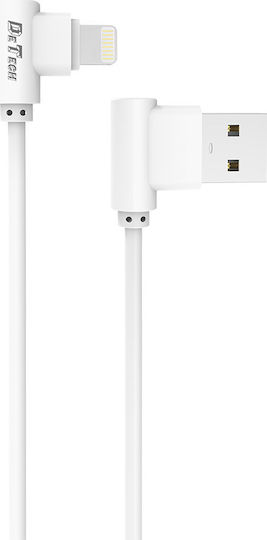 De-21i Unghi (90°) / Regular USB-A la Cablu Lightning Alb 1m (14130)