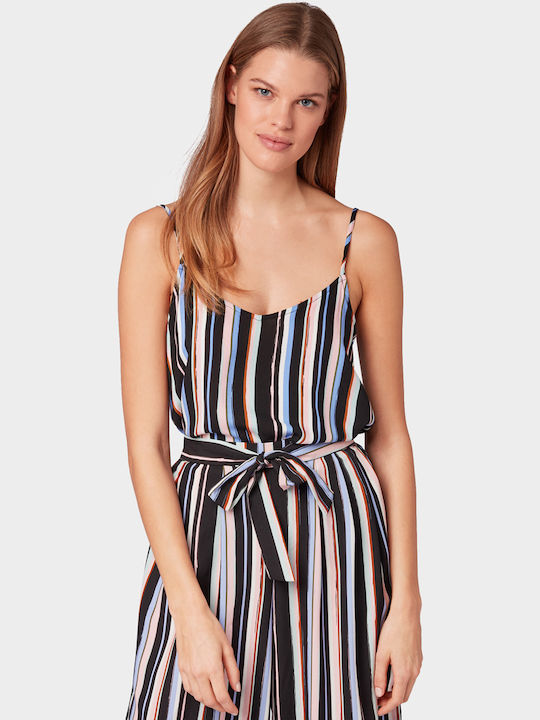 Tom Tailor Women's Summer Blouse with Straps Striped Black