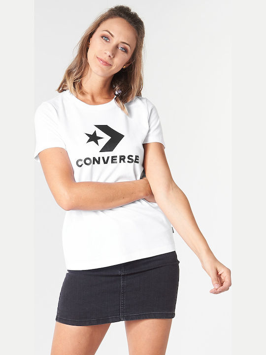 Converse Star Chevron Femeie Tricou Alb