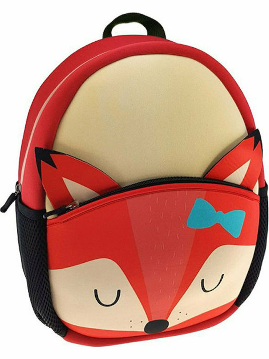 Graffiti Animal Friends Fox School Bag Backpack Kindergarten in Orange color